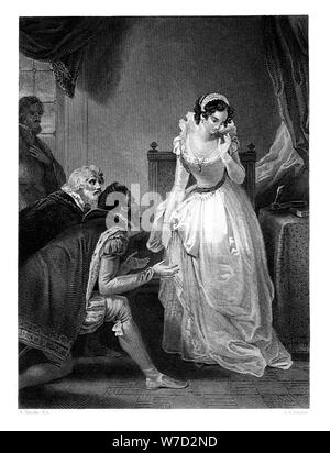 Lady Jane Grey la baisse de la Couronne, (1860).Artiste : Bourne HK Banque D'Images