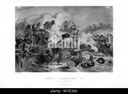Mort du général Lyon, bataille de Wilson's Creek, Missouri, le 10 août 1861, (1862-1867).Artiste : V Balch Banque D'Images
