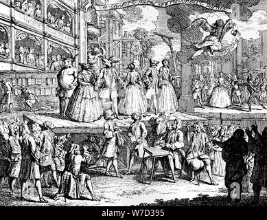 Si "musick's charms coeurs peut fasciner', 1730.Artiste : William Hogarth Banque D'Images