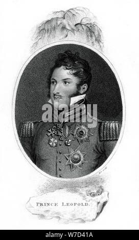 Le Prince Léopold de Saxe-Cobourg-Saalfeld, 19e siècle.Artist : Holl Banque D'Images