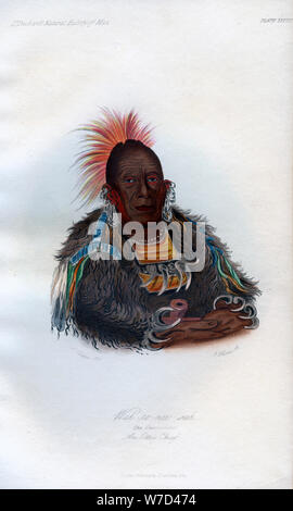 'Wah-ro-nee-sah', l'Otoe Surrounder, Chef', 1848.Artiste : Harris Banque D'Images