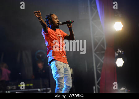 Roskilde, Danemark. Le 29 juin 2017. Le chanteur jamaïcain, auteur-compositeur et DJ Popcaan effectue un concert live au cours de la Danish music festival Festival de Roskilde en 2017. (Photo crédit : Gonzales Photo - Bo Kallberg). Banque D'Images