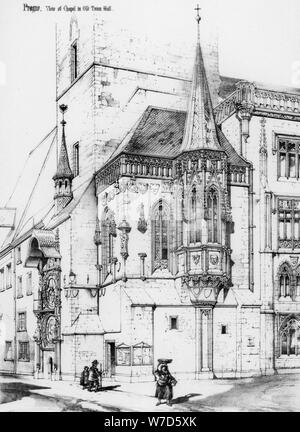 La chapelle de l'ancien hôtel de ville, Prague, République tchèque, 19e siècle.Artiste : Richard Norman Shaw Banque D'Images