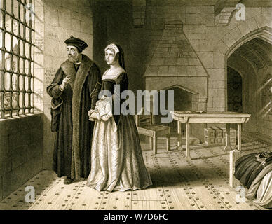 Sir Thomas More (1478-1535) et sa fille, Margaret, 19e siècle.Artist : R Anderson Banque D'Images