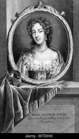 Marie de Modène, Reine consort du roi Jacques II de Grande-bretagne.Artiste : S Audran Banque D'Images