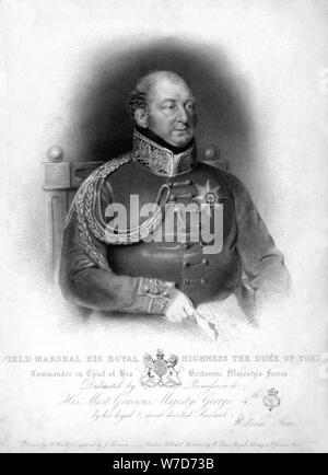 Le Maréchal Prince Frederick, duc d'York et Albany (1763-1827), 19e siècle.Artiste : J Thomson Banque D'Images