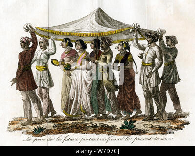 'Indian wedding procession', c du xixe siècle. Artiste : Inconnu Banque D'Images