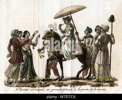 'Indian wedding procession', c du xixe siècle. Artiste : Inconnu Banque D'Images