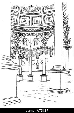 Intérieur de St Stephen's Church, Walbrook, ville de Londres, 1893. Artiste : Inconnu Banque D'Images