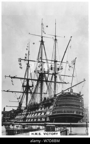 Le HMS 'victoire', Portsmouth, Hampshire, 1936. Artiste : Inconnu Banque D'Images