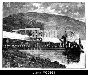 Ouverture de la reine Victoria Glasgow waterworks à Loch Katrine, Écosse, 1859. Artiste : Inconnu Banque D'Images