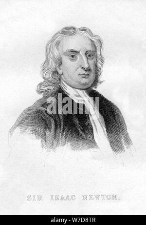 Sir Isaac Newton, mathématicien anglais, astronome et physicien. Artiste : Inconnu Banque D'Images