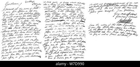 Une lettre de George Villiers sur le Grand Incendie de Londres, 6 septembre 1666, (1840). Artiste : George Villiers, duc de Buckingham Banque D'Images