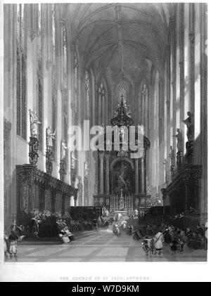 'L'église de St Paul, Anvers', 19e siècle. Artiste : E Challis Banque D'Images