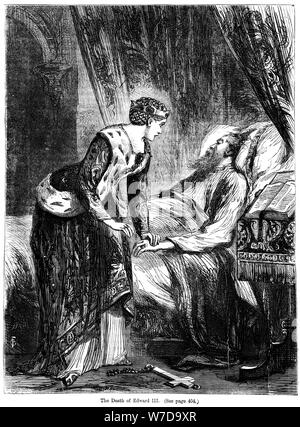 La mort du roi Édouard III (1312-1377). Artiste : Inconnu Banque D'Images