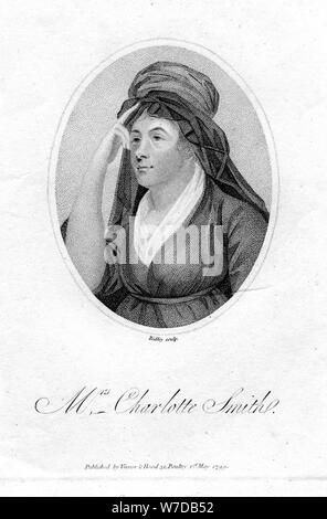 Charlotte Turner Smith (1749-1806), poète et romancier anglais, 19e siècle.Artist : Ridley Banque D'Images
