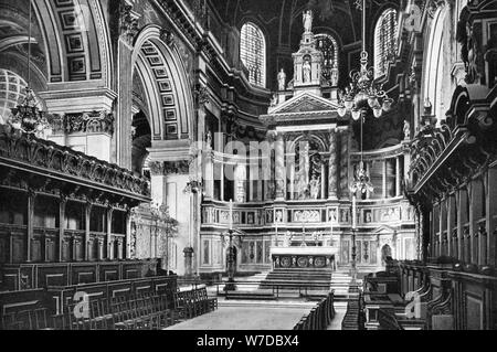 Le Chœur et le retable, la Cathédrale St Paul, 1908-1909.Artist : WS Campbell Banque D'Images