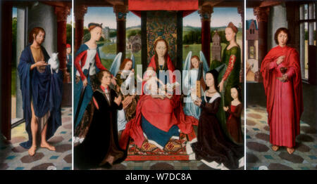 "La Vierge et l'Enfant avec saints et donateurs (le triptyque de Donne)', c1478 (1927). Artiste : Dirck Bouts Banque D'Images