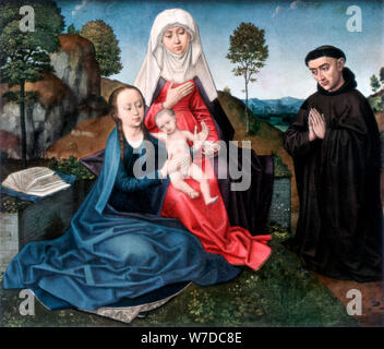 'St Anne, la Vierge et l'enfant et un donateur', (1927). Artiste : Hans Memling Banque D'Images