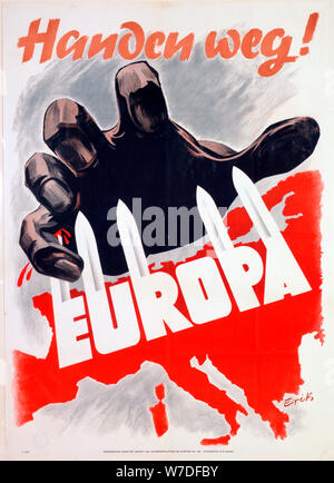 La propagande anti-communiste allemand affiche, c1939-c1945. Artiste : Erik Banque D'Images