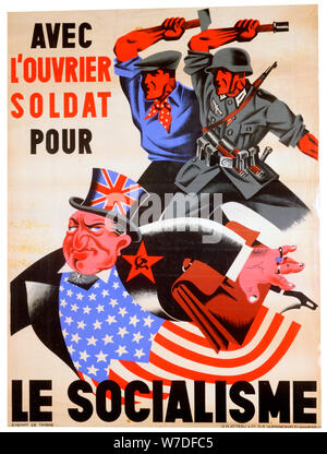 'Avec le soldat et l'ouvrier pour le socialisme belge, des affiches de propagande pro-nazi, c1941-1944. Artiste : Inconnu Banque D'Images