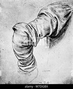 Étude pour le manchon du bras droit de Saint Pierre, 15e siècle (1930).Artiste : Leonardo da Vinci Banque D'Images