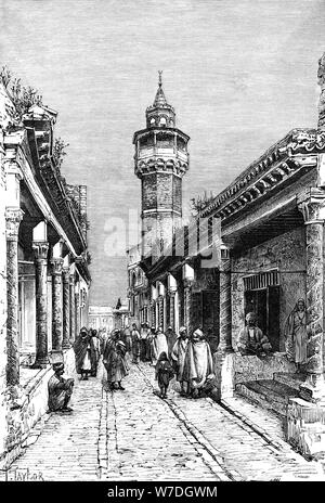 Une rue de la Suk district de Tunis, Tunisie, 1895. Artiste : Inconnu Banque D'Images