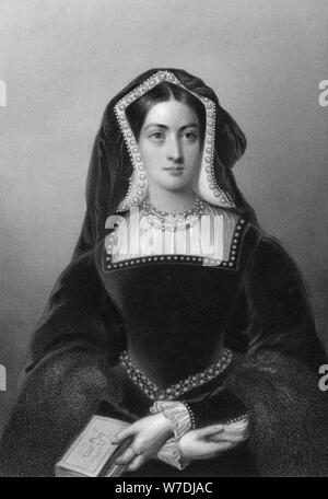 Catherine d'Aragon (1485-1536), la première épouse du Roi Henry VIII, 1851.Artist : JW Knight Banque D'Images