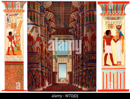 Salle des Colonnes du Grand Temple de Karnak, en Égypte, 1933-1934. Artiste : Inconnu Banque D'Images