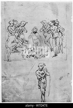 Étude pour le "Adoration des Mages", c1481 (1954).Artiste : Leonardo da Vinci Banque D'Images