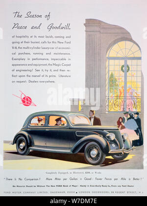 Publicité pour les voitures Ford, 1936. Artiste : Inconnu Banque D'Images