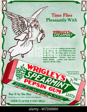 Annonce pour Wrigley's Spearmint Gum pepsine, 1913. Artiste : Inconnu Banque D'Images