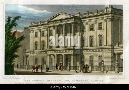 L'Institution de Londres, Finsbury Circus, Londres, c1827.Artiste : William Deeble Banque D'Images