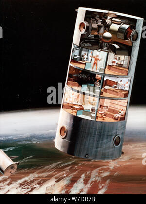 Une vue futuriste de la vie dans l'espace, c 70.Artist : NASA Banque D'Images