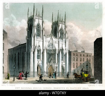 Nouvelle église Scotch, Greenbottom Street et Grays Inn Road, Londres, 1829.Artiste : W Watkins Banque D'Images