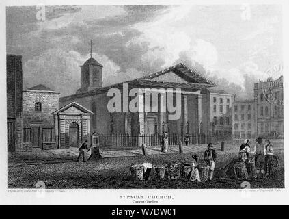 St Paul's Church, Covent Garden, Westminster, Londres, 1816.Artiste : Lewis Allen Banque D'Images