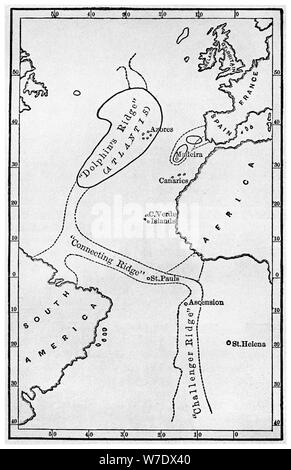 Atlantis : une carte indiquant l'emplacement de la mythique continent, c1882 (1956). Artiste : Inconnu Banque D'Images