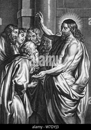 Christ's friendly avertissement à Peter, 1814.Artiste : P Rothwell Banque D'Images