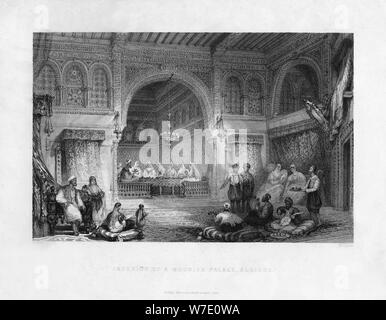 'Intérieur d'un palais mauresque, Alger, Algérie, 1839'. Artiste : E Challis Banque D'Images