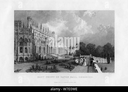 East front de Eaton Hall, Cheshire, 1845. Artiste : Frederick James Havell Banque D'Images