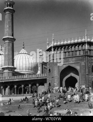 Jama Masjid, Delhi, Inde, fin du xixe ou début du xxe siècle. Artiste : Inconnu Banque D'Images