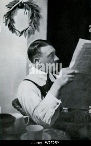 Adolf Hitler dans sa cellule de la forteresse de Landsberg, en Bavière, Allemagne, 1924. Artiste : Inconnu Banque D'Images