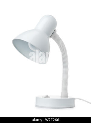 Lampe de bureau classique blanc isolated on white Banque D'Images