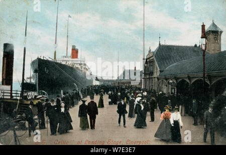 Steamship SS "celtique" à quai, Liverpool, Lancashire, c1904.Artist : Valentine & Sons Ltd Banque D'Images