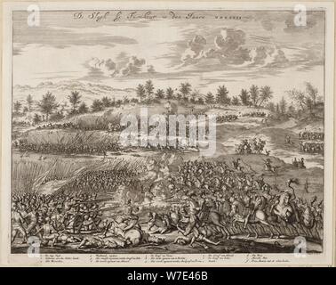 De slagh bij den jaere Turnhout dans MDXCVII - 1597 (Jan Luyken, 1681). Banque D'Images