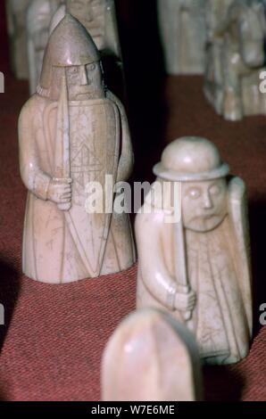 La Lewis Chessmen, (Norvégien ?), c1150-c1200. Artiste : Inconnu Banque D'Images