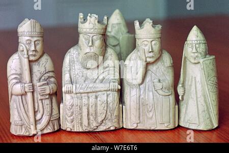 La Lewis Chessmen, (Norvégien ?), c1150-c1200. Artiste : Inconnu Banque D'Images