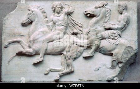 Une partie de l'Elgin Marbles du Parthénon, 5e siècle avant J.-C.. Artiste : Inconnu Banque D'Images