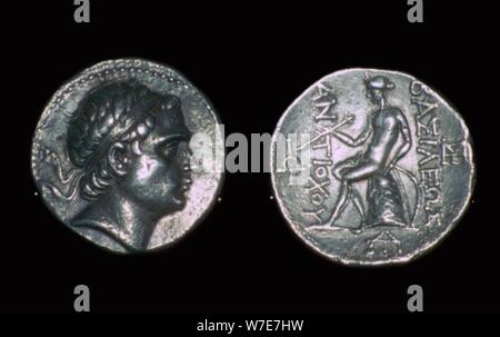 Argent quatre drachms de Roi Antiochus III. Artiste : Inconnu Banque D'Images