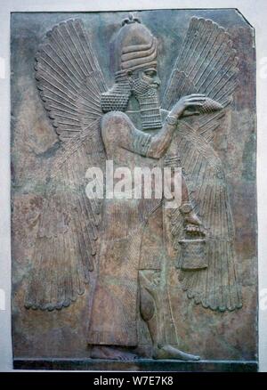 D'un bas-relief assyrien genie protecteur, du palais de Sargon II à Khorsabad. Artiste : Inconnu Banque D'Images